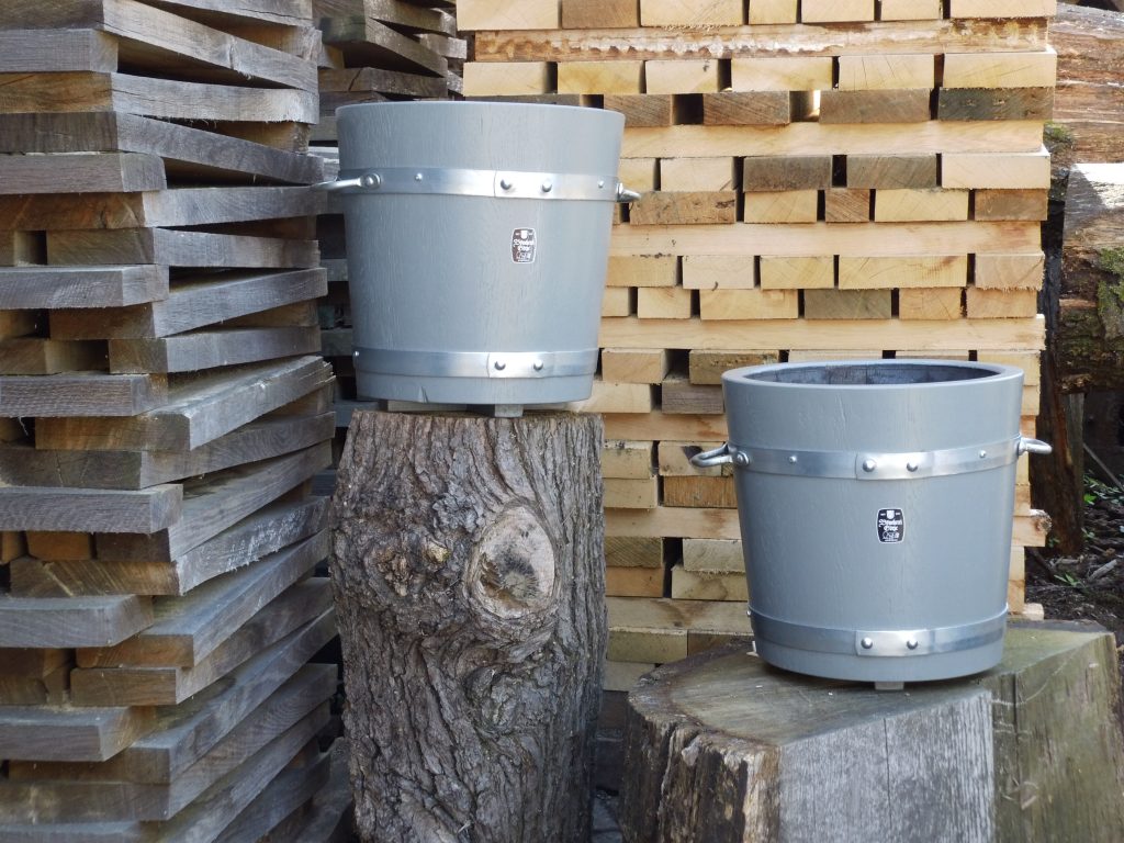 Holzpflanzkübel - Pflanzkübel Holz - Mausgrau 